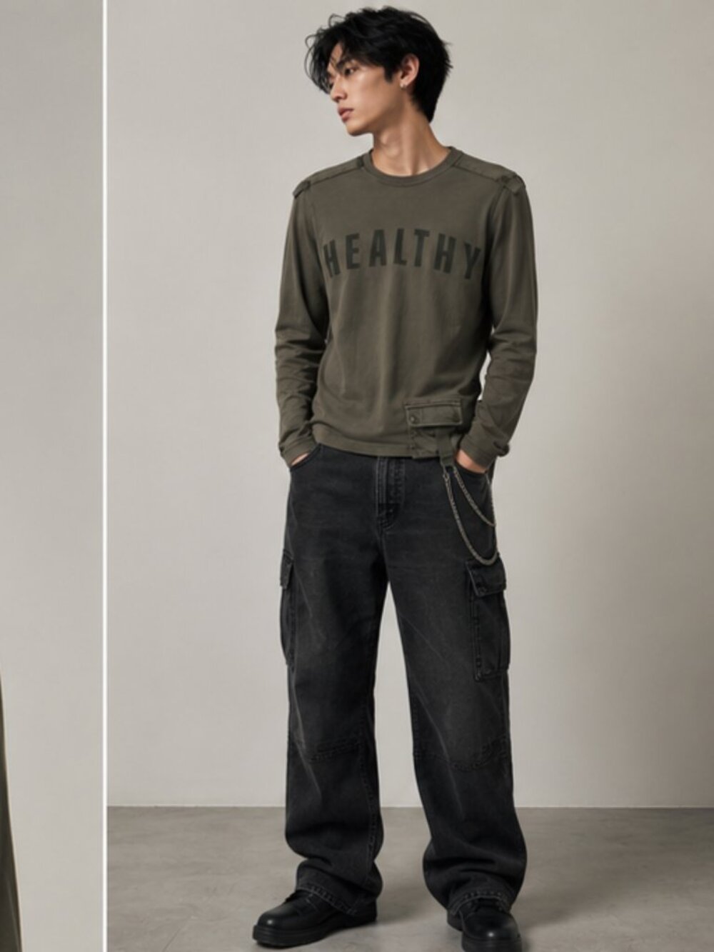 Dolce & Gabbana Archive Military Utility Long Sleeve Shirt Olive Healthy Graphic